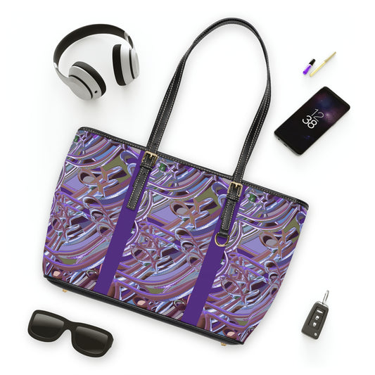 Elegant PU Leather Shoulder Bag with Artistic Calligraphy Design