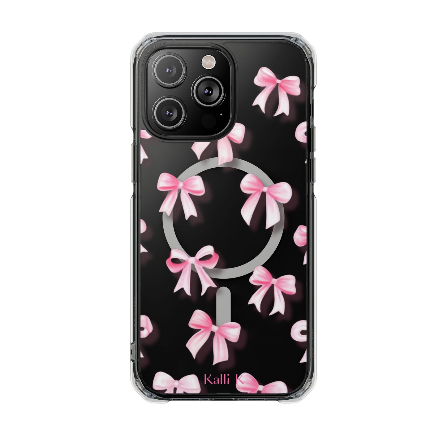 Pink Bows🎀 Magnetic Clear Impact Cases with Pink Bow Design | Stylish Phone Protection, Gifts for Her, Trendy Accessories, Birthday Gifts, Cute Tech
