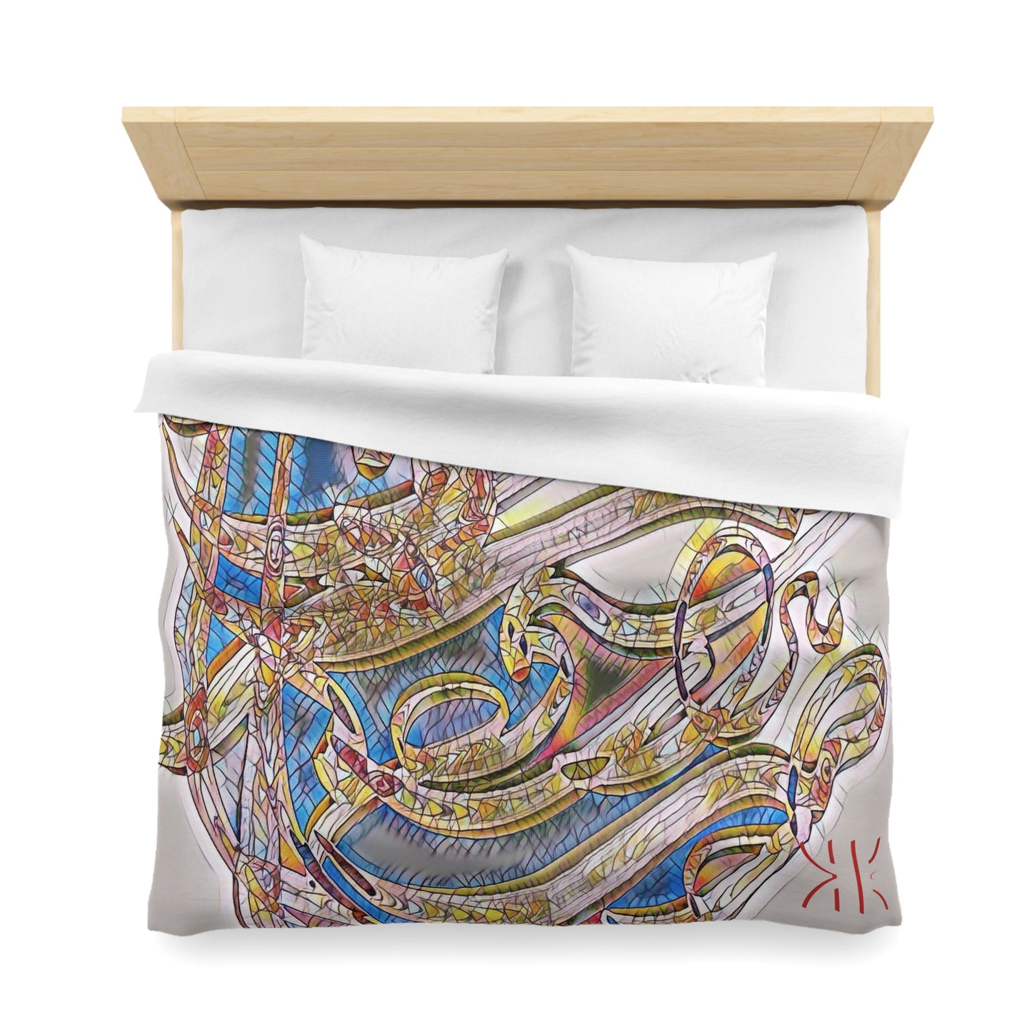 Kalli K Serenity Microfiber Duvet Cover – Elegant Modern Calligraphy design for your Bedrooms