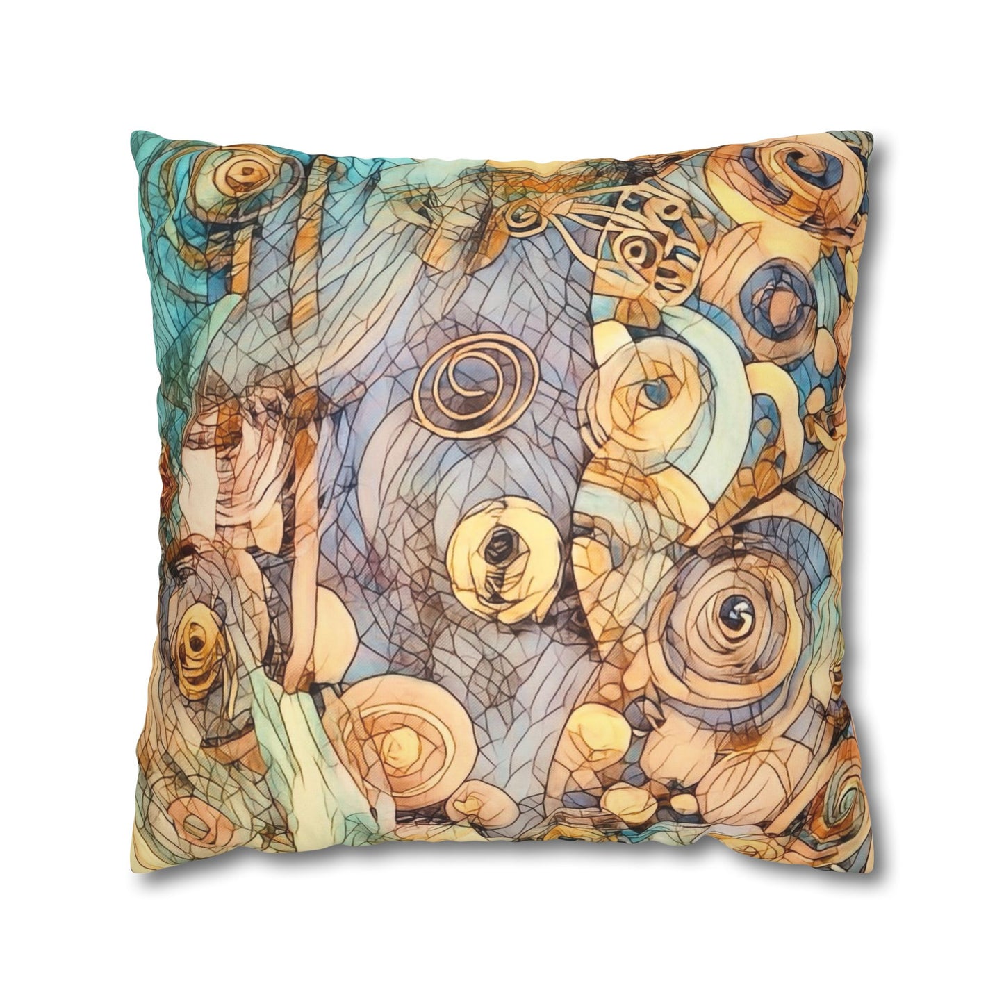 Ethereal Swirls design Faux Suede Square Pillow Cover