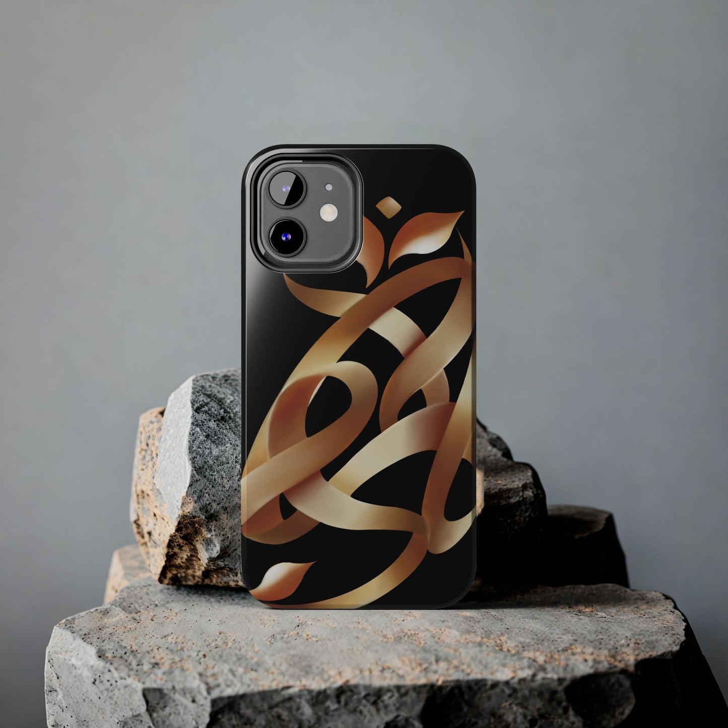 Gold Ribbon Phone Case Persian Calligraphy Modern Handwriting