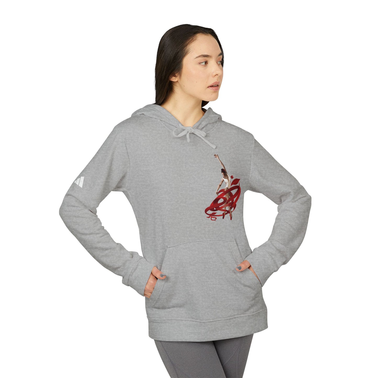 Kalli K X Adidas Unisex Fleece Hoodie- Ballerina and ribbon