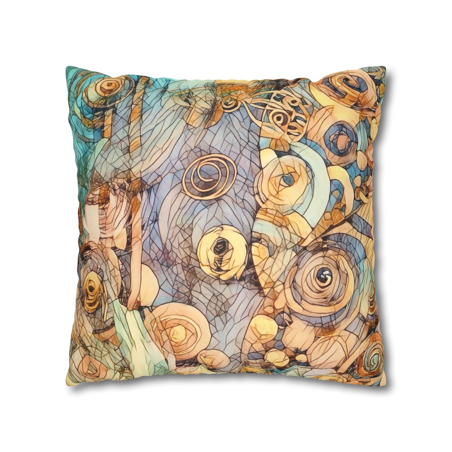 Ethereal Swirls design Faux Suede Square Pillow Cover