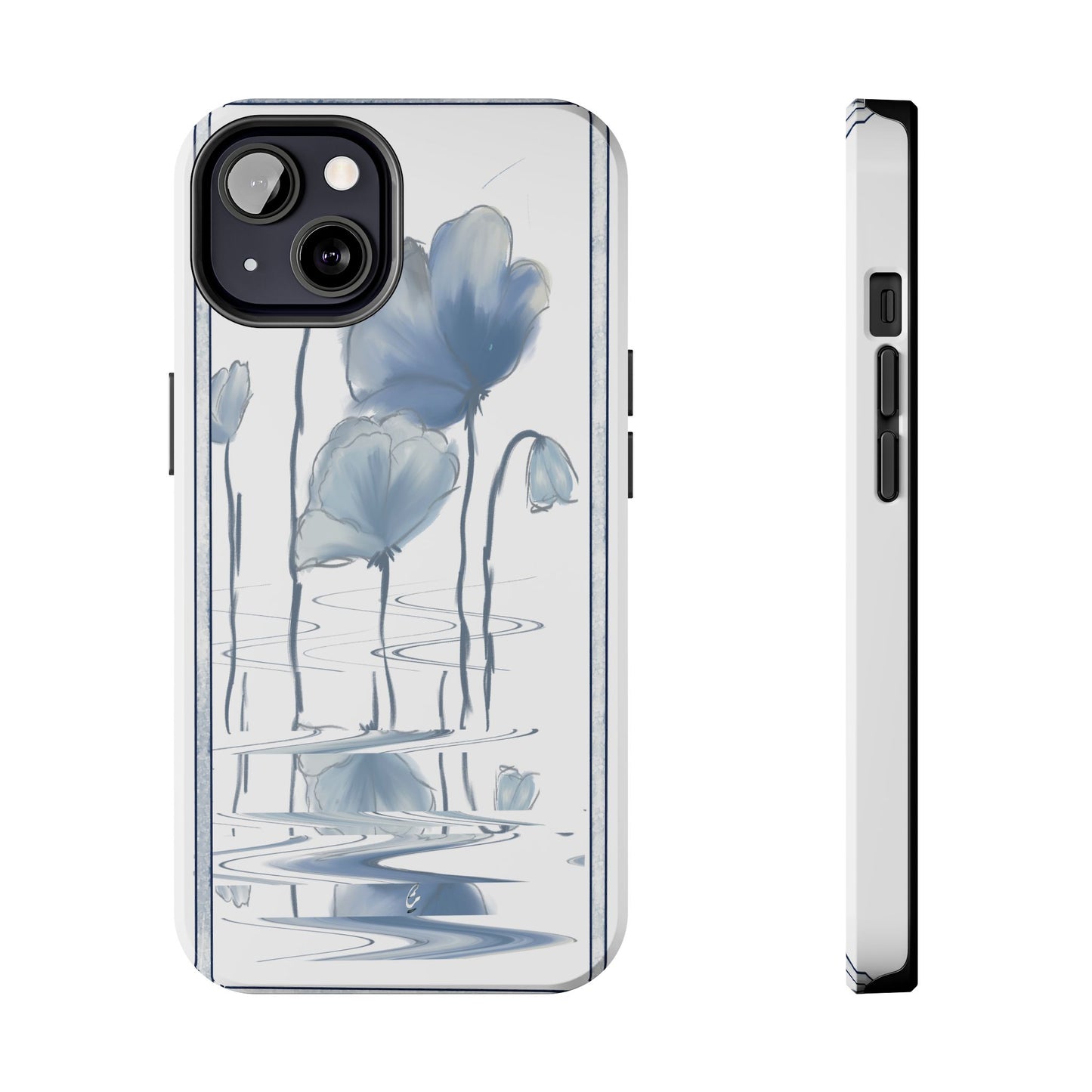 Floral Tough Phone Case - Watercolour Blue Flora Collection
