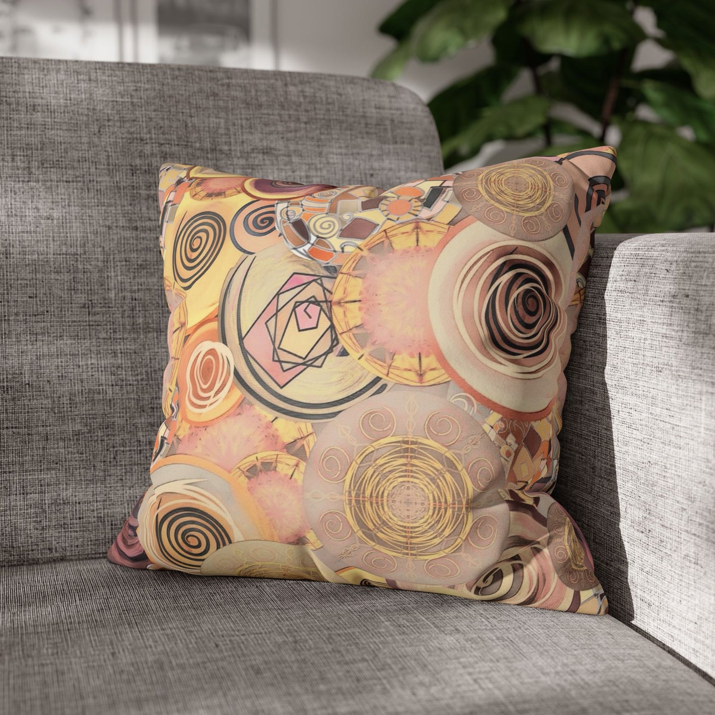 Modern art inspired beauty Faux Suede Square Pillow Cover