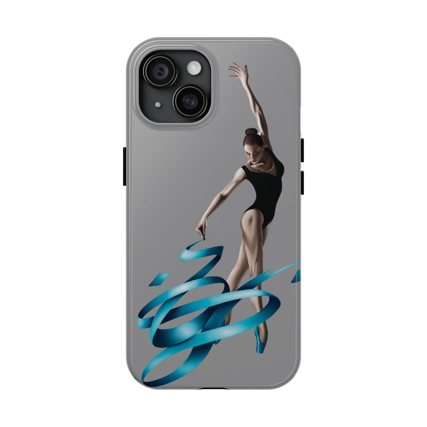 Phone Case - Ballerina with Blue Ribbon Persian Calligraphy Design in Grey