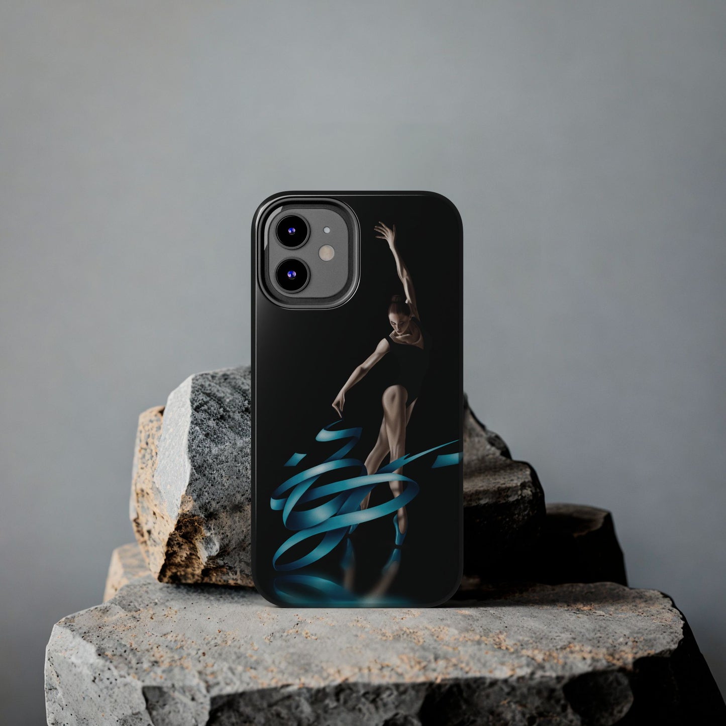 Phone Case Ballerina with Blue Ribbon Persian Calligraphy Design