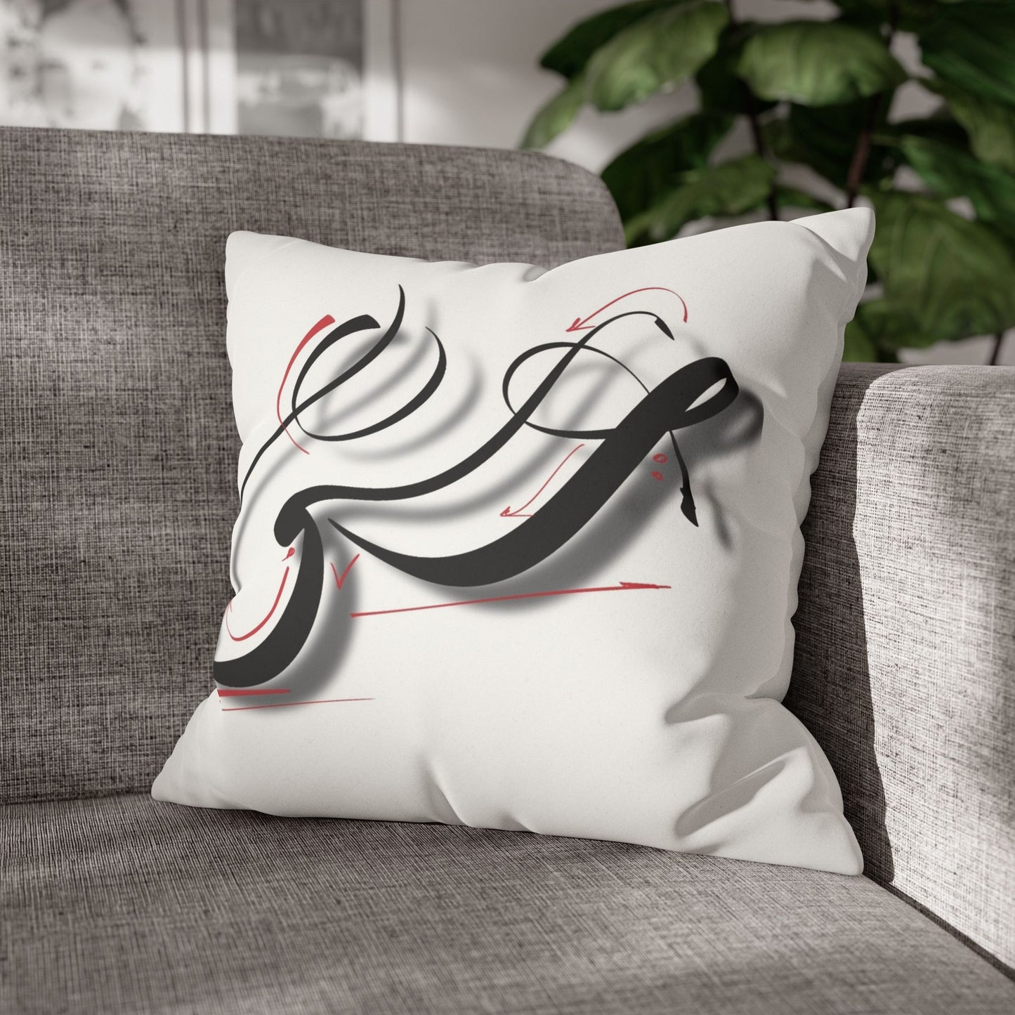 Square Pillowcase - Persian Calligraphy, Modern Handwriting Design