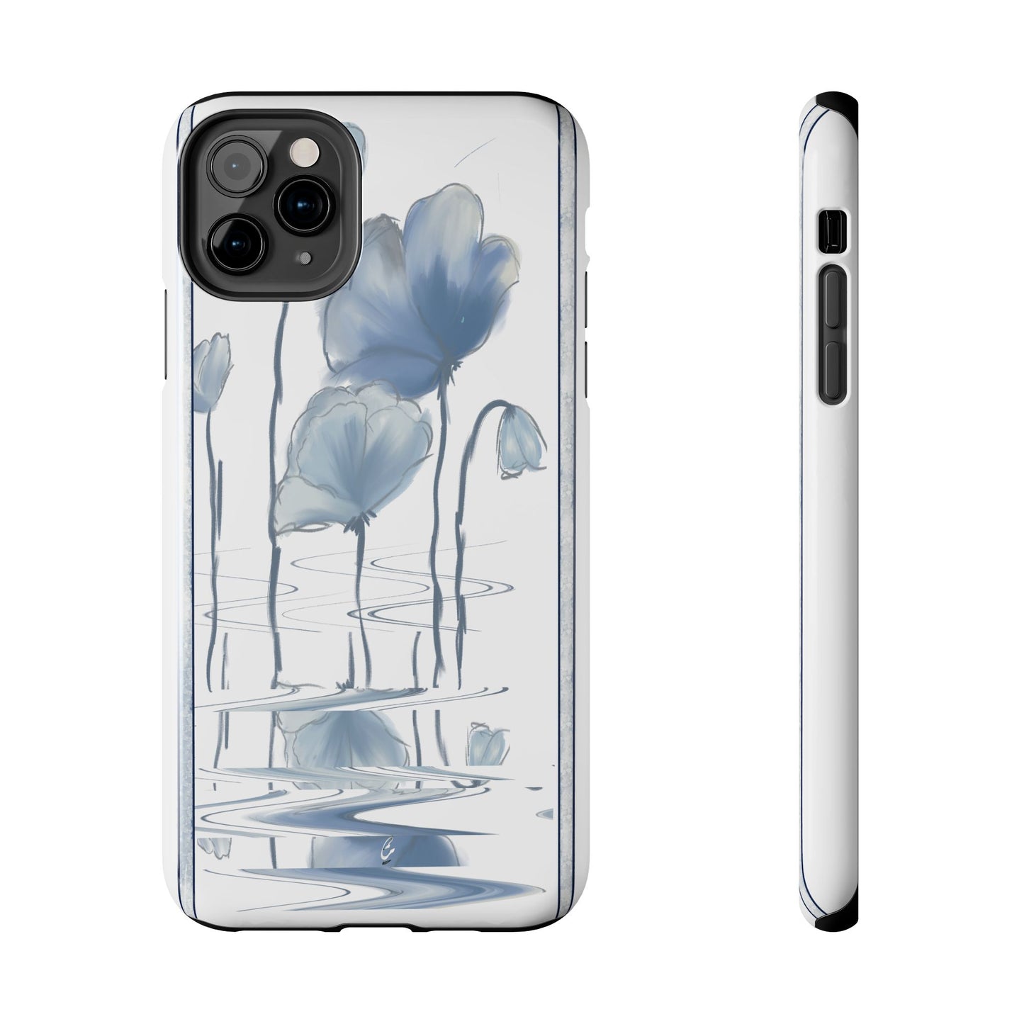Floral Tough Phone Case - Watercolour Blue Flora Collection