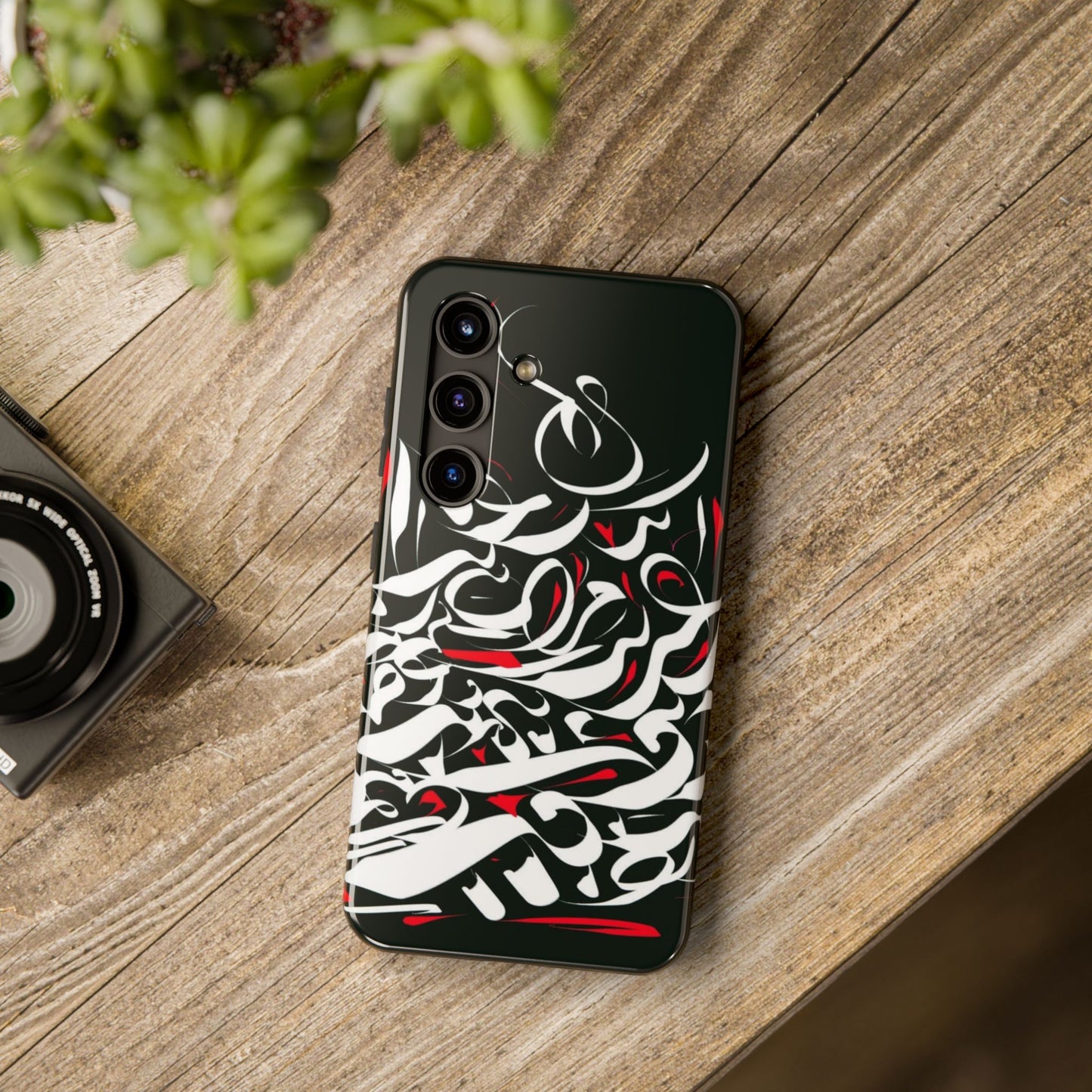 Phone Case Calligraphy Red Black White Tough Phone Case