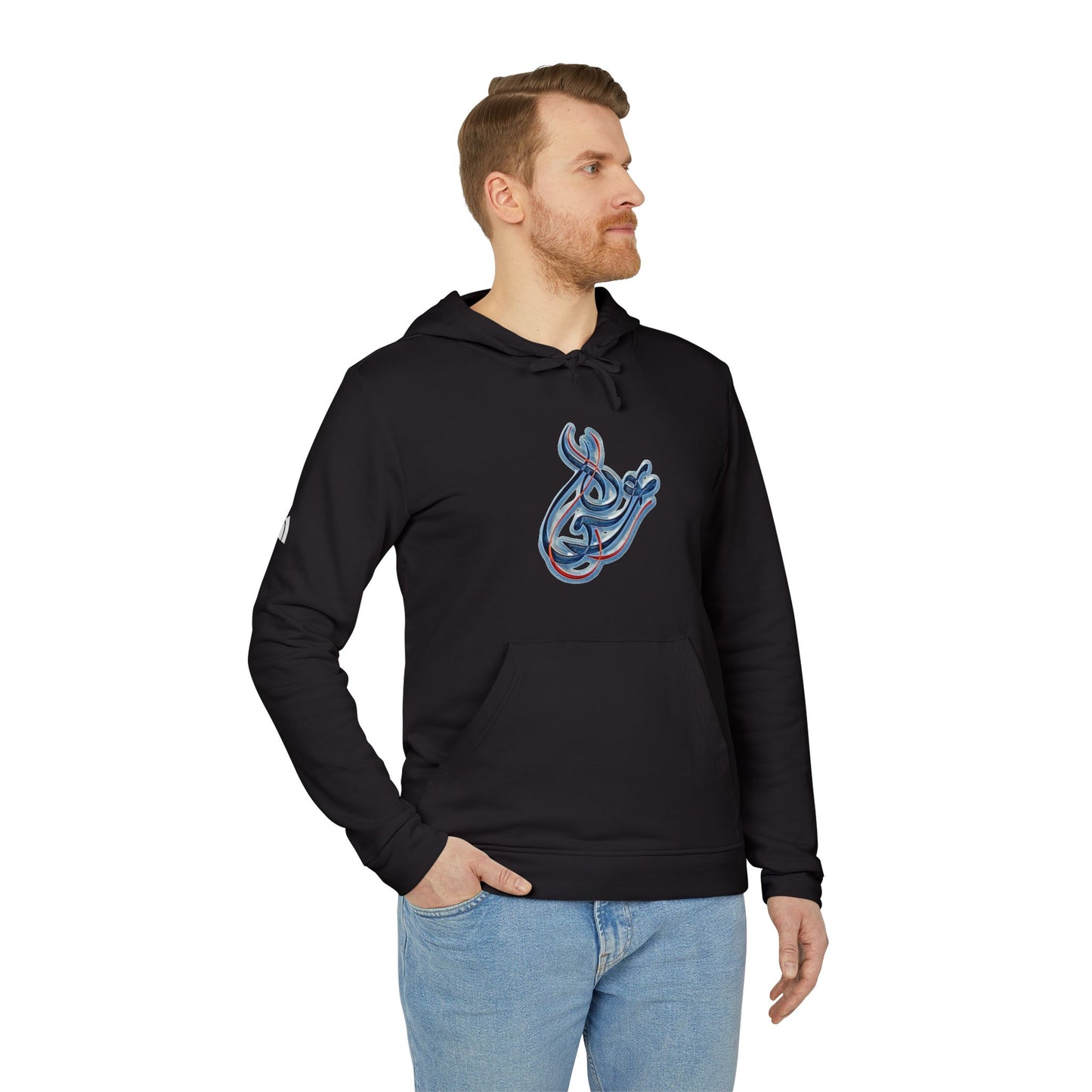 Kalli K X Adidas Unisex Fleece Hoodie-Modern Calligraphy LOVE