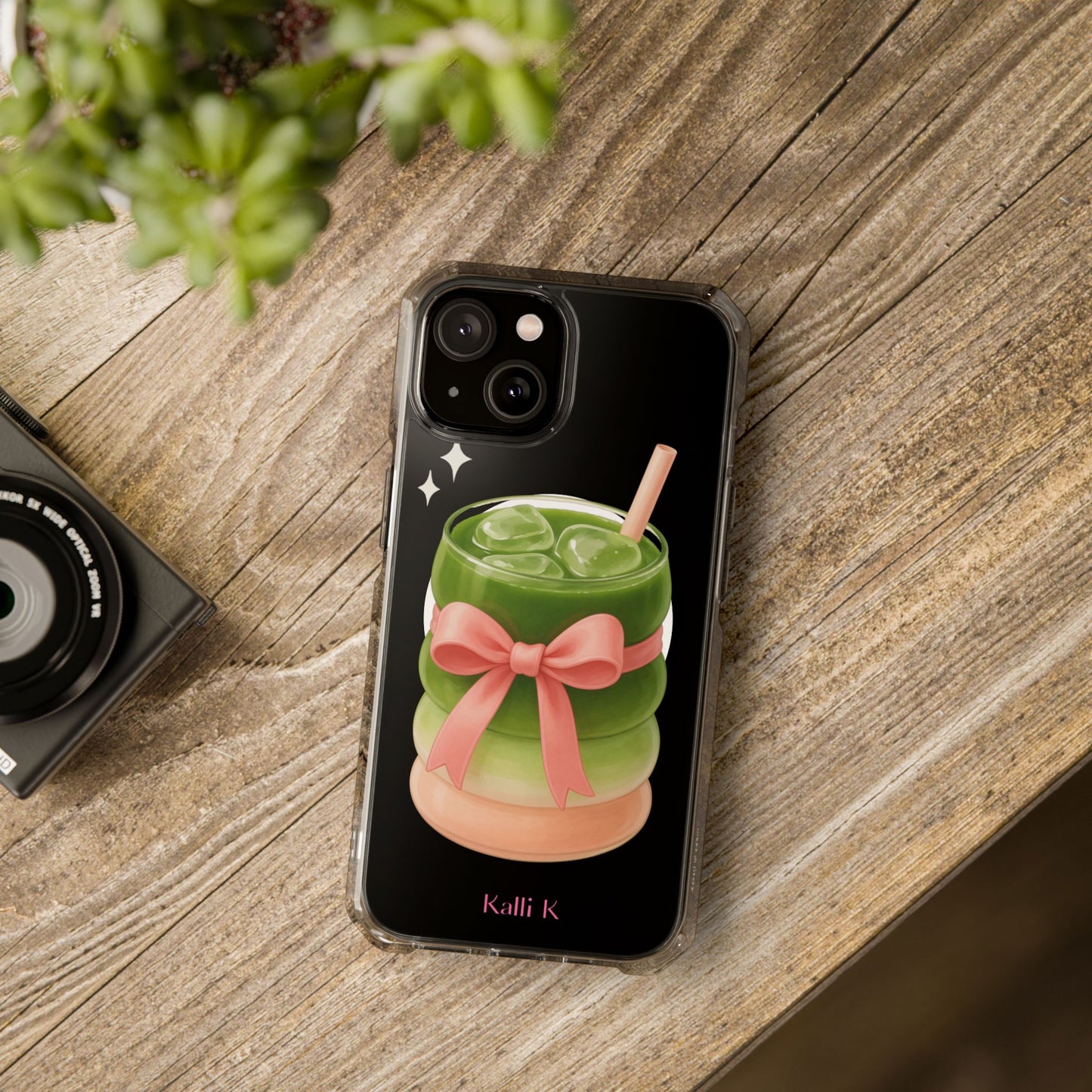 Macha girlie🎀 Magnetic Clear Impact Cases with Pink Bow Design | Stylish Phone Protection, Gifts for Her, Trendy Accessories, Birthday Gifts, Cute Tech