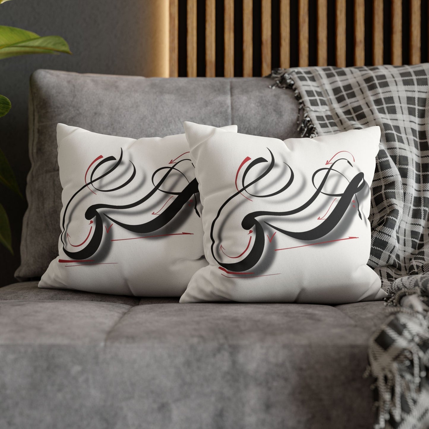 Square Pillowcase - Persian Calligraphy, Modern Handwriting Design