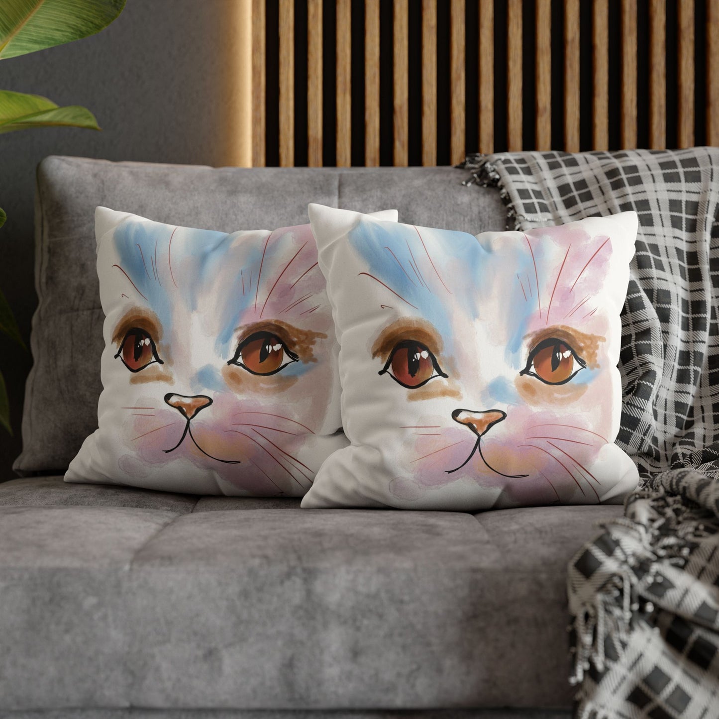 Kitty Faux Suede Pillowcase - Pet Home Design
