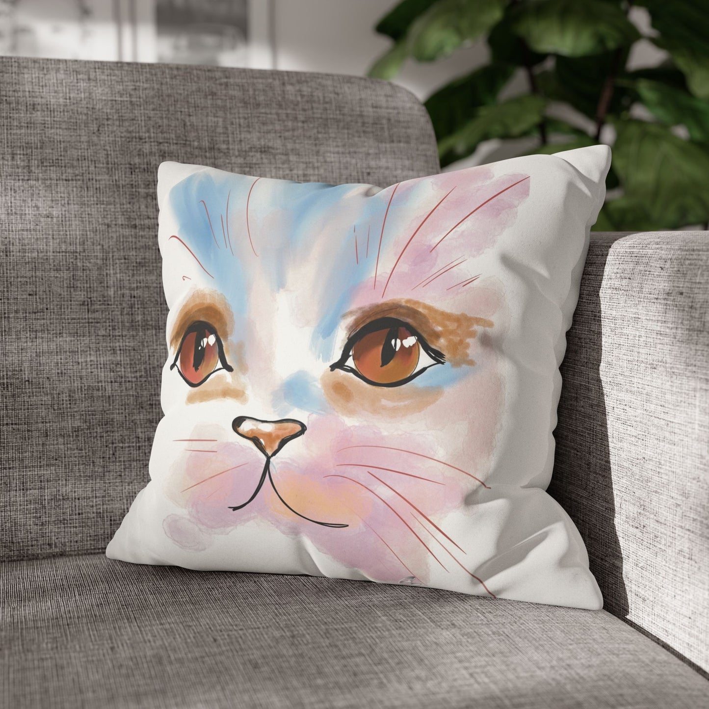 Kitty Faux Suede Pillowcase - Pet Home Design