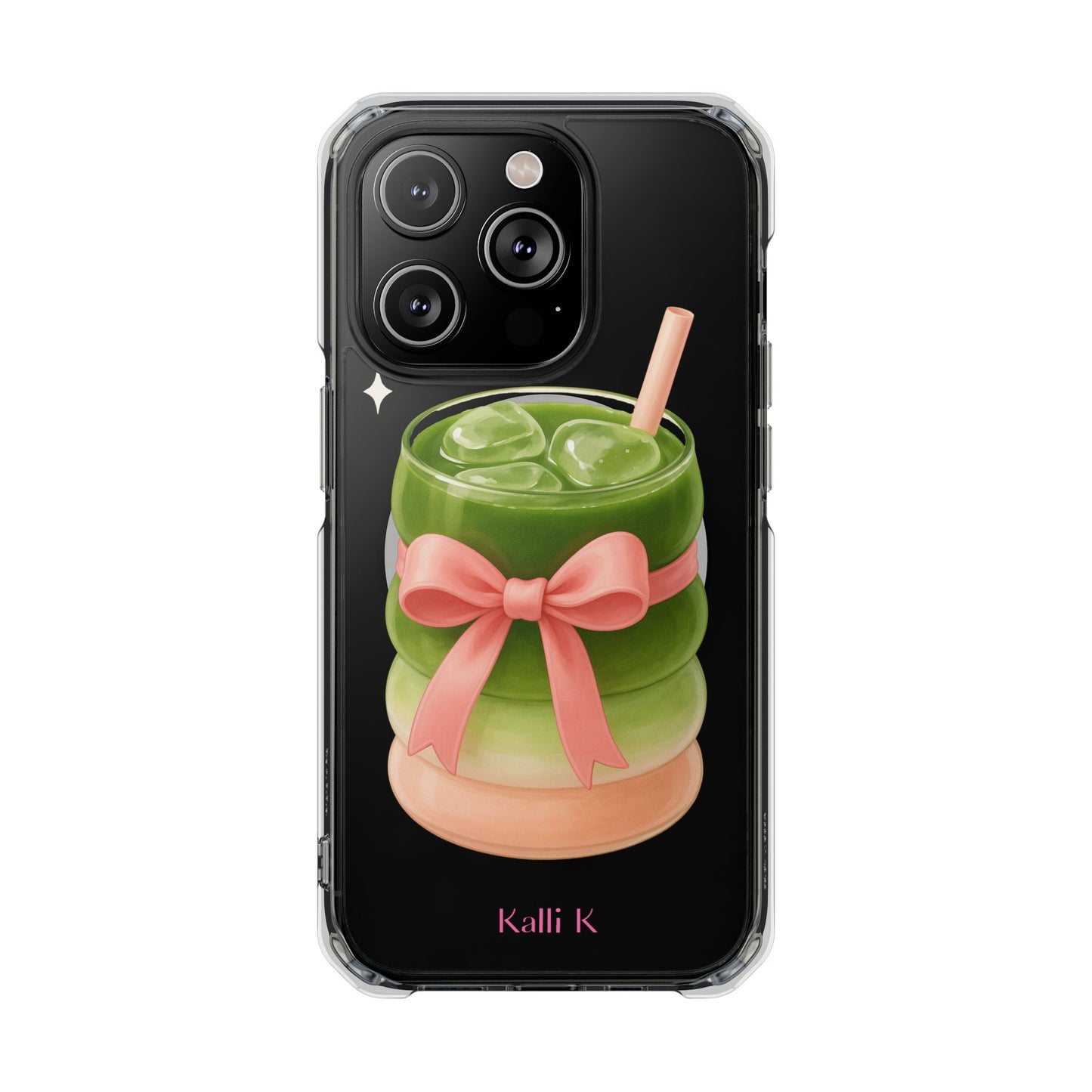Macha girlie🎀 Magnetic Clear Impact Cases with Pink Bow Design | Stylish Phone Protection, Gifts for Her, Trendy Accessories, Birthday Gifts, Cute Tech