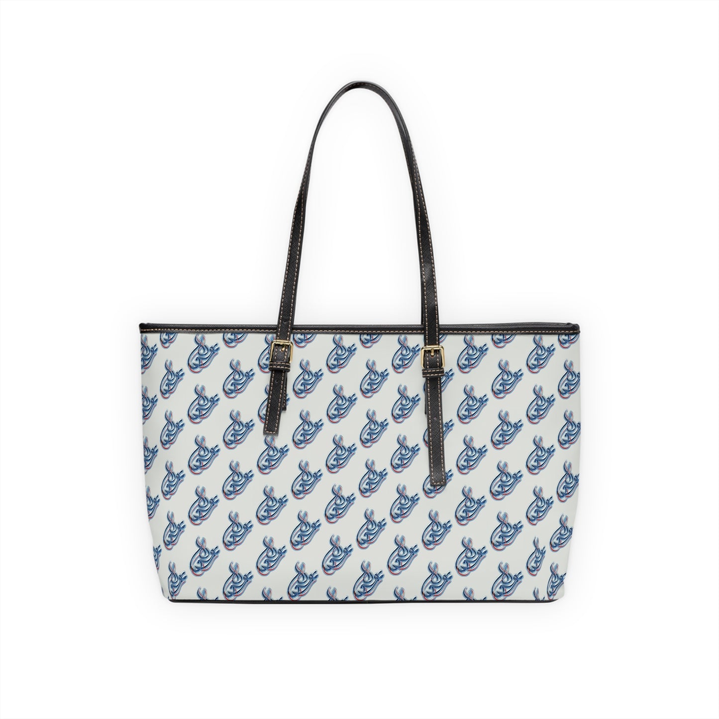Elegant PU Leather Shoulder Bag with Artistic Calligraphy Design