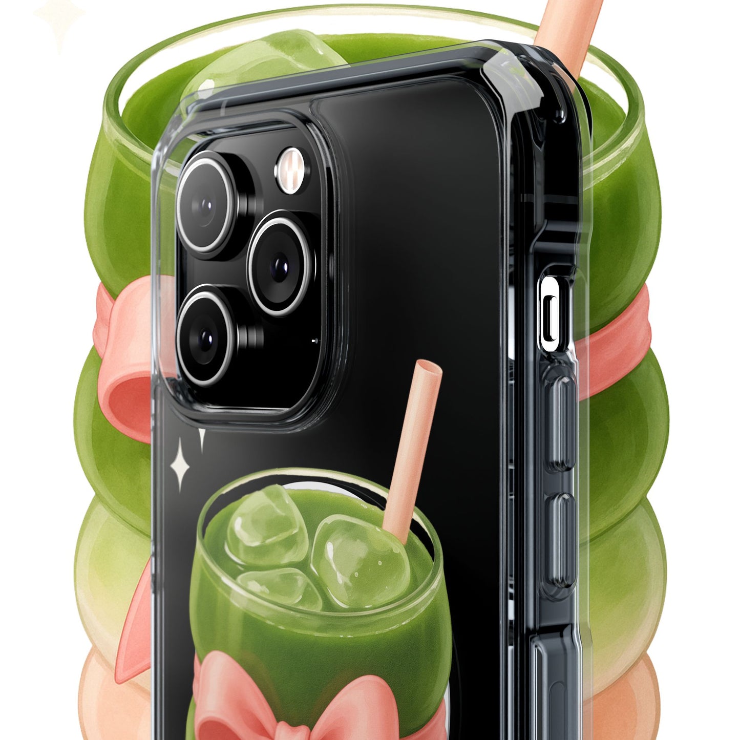 Macha girlie🎀 Magnetic Clear Impact Cases with Pink Bow Design | Stylish Phone Protection, Gifts for Her, Trendy Accessories, Birthday Gifts, Cute Tech