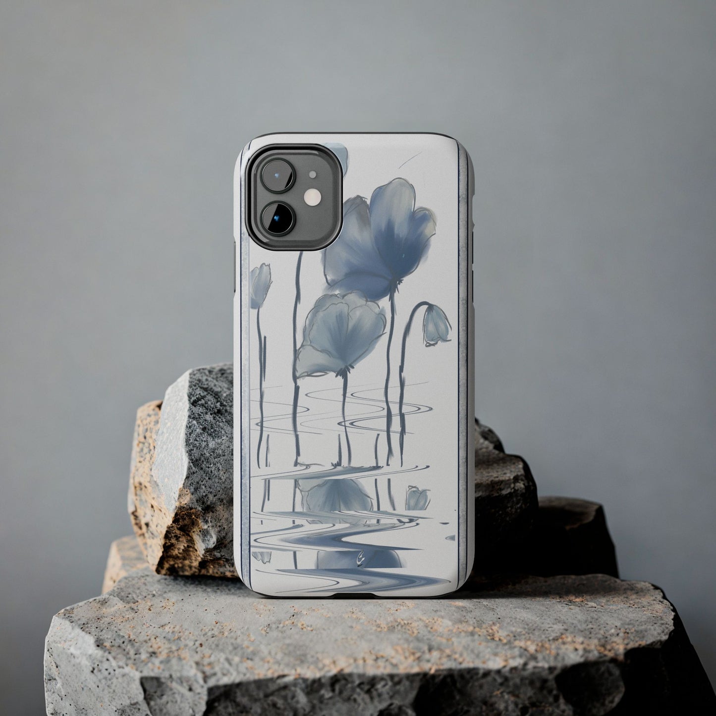 Floral Tough Phone Case - Watercolour Blue Flora Collection