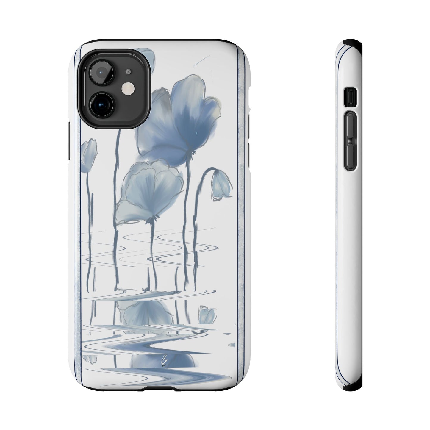 Floral Tough Phone Case - Watercolour Blue Flora Collection