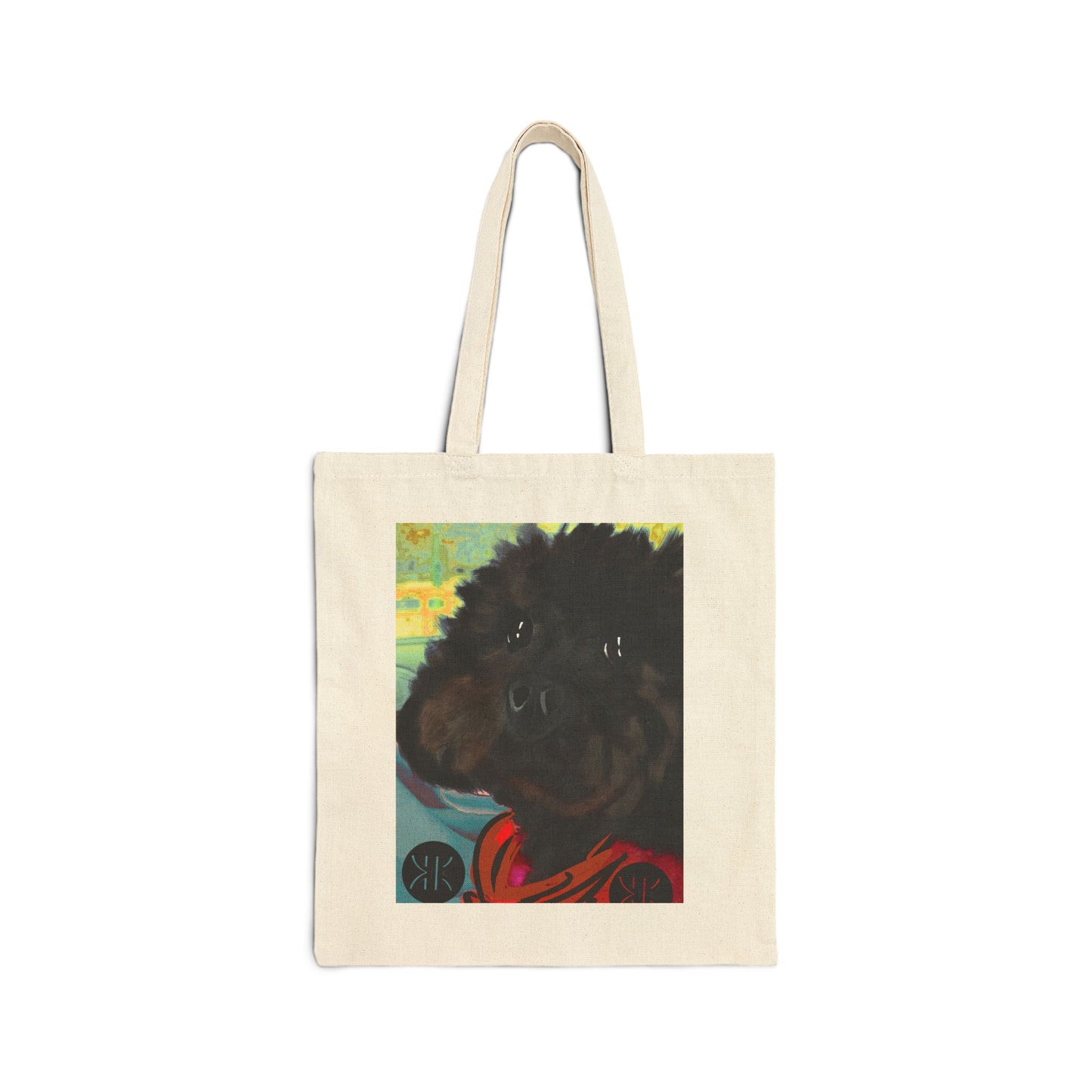 Adorable Dog Art Cotton Canvas Tote Bag - Perfect for Pet Lovers