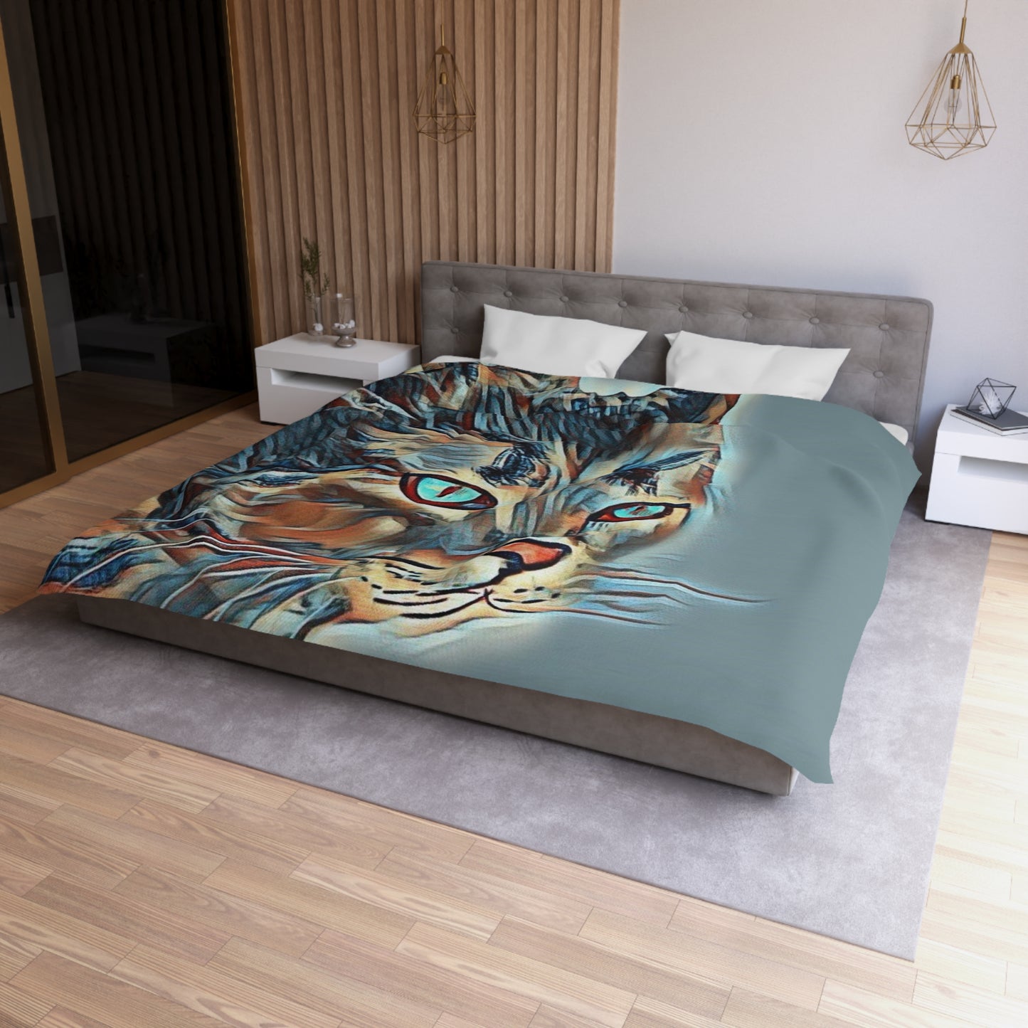 Serenity Microfiber Duvet Cover – Elegant Water ink painting for Cozy Bedrooms.