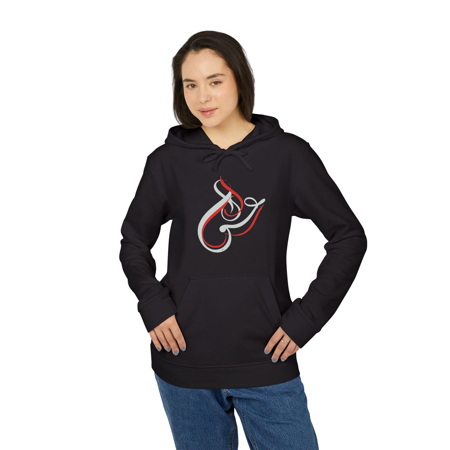 Kalli K X Adidas Unisex Fleece Hoodie- modern calligraphy.