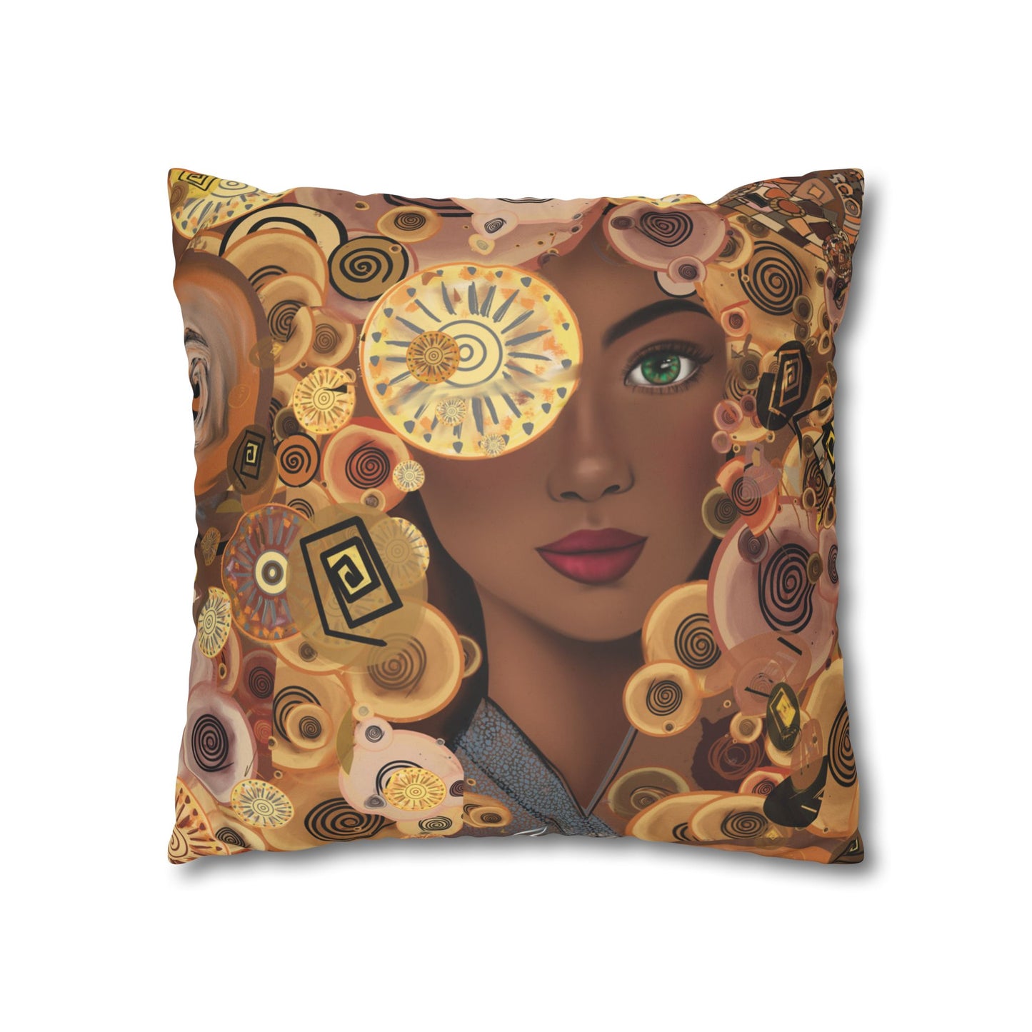 Persian art inspired beauty Faux Suede Square Pillow Cover