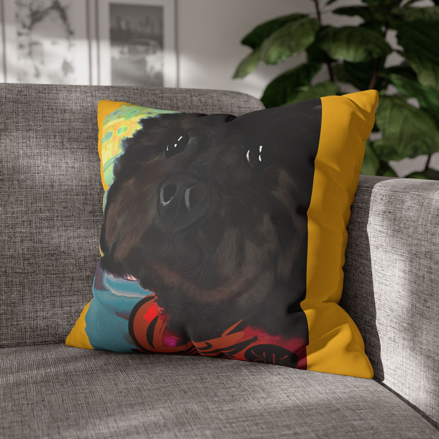 COAL Pillowcase - Modern Art Portrait Watercolour Design