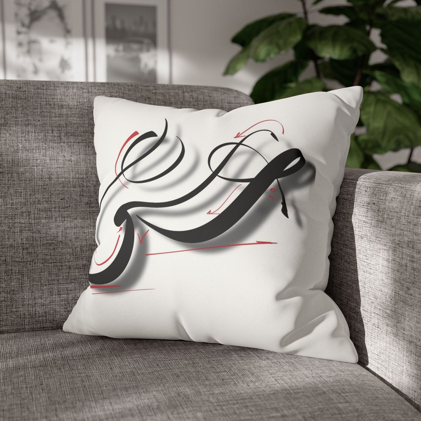 Square Pillowcase - Persian Calligraphy, Modern Handwriting Design