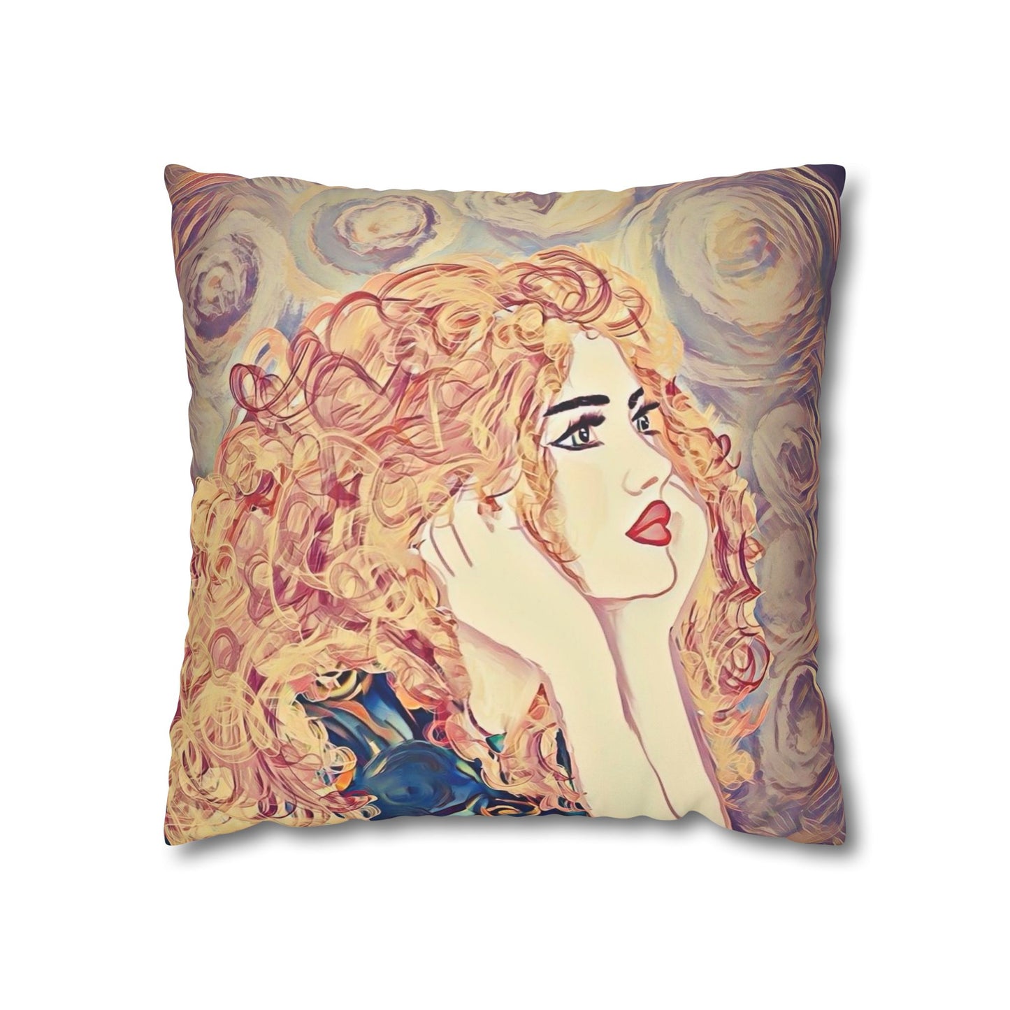 Copy of Square Pillowcase - Modern Art Portrait Watercolour Design