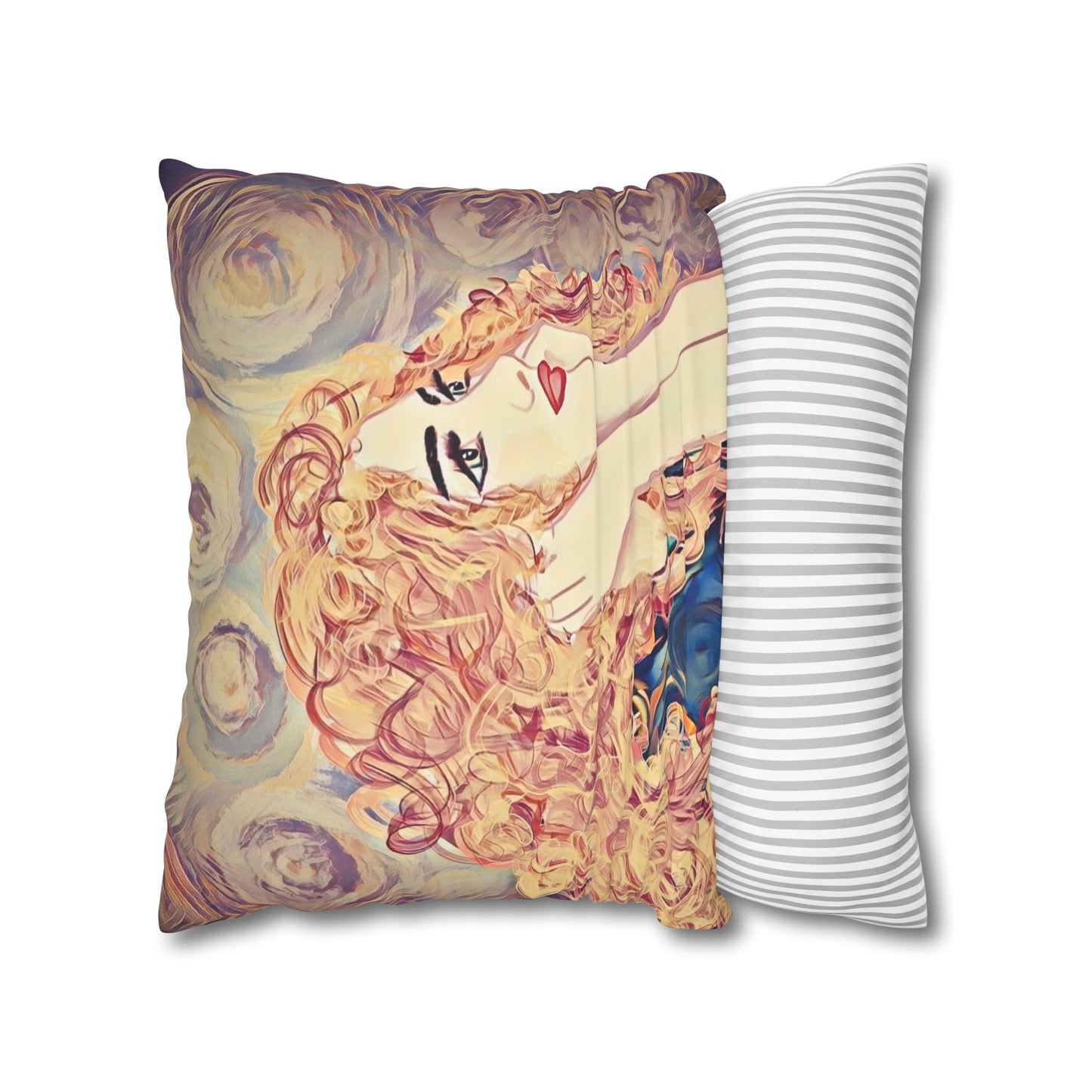 Square Pillowcase - Modern Art Portrait Watercolour Design