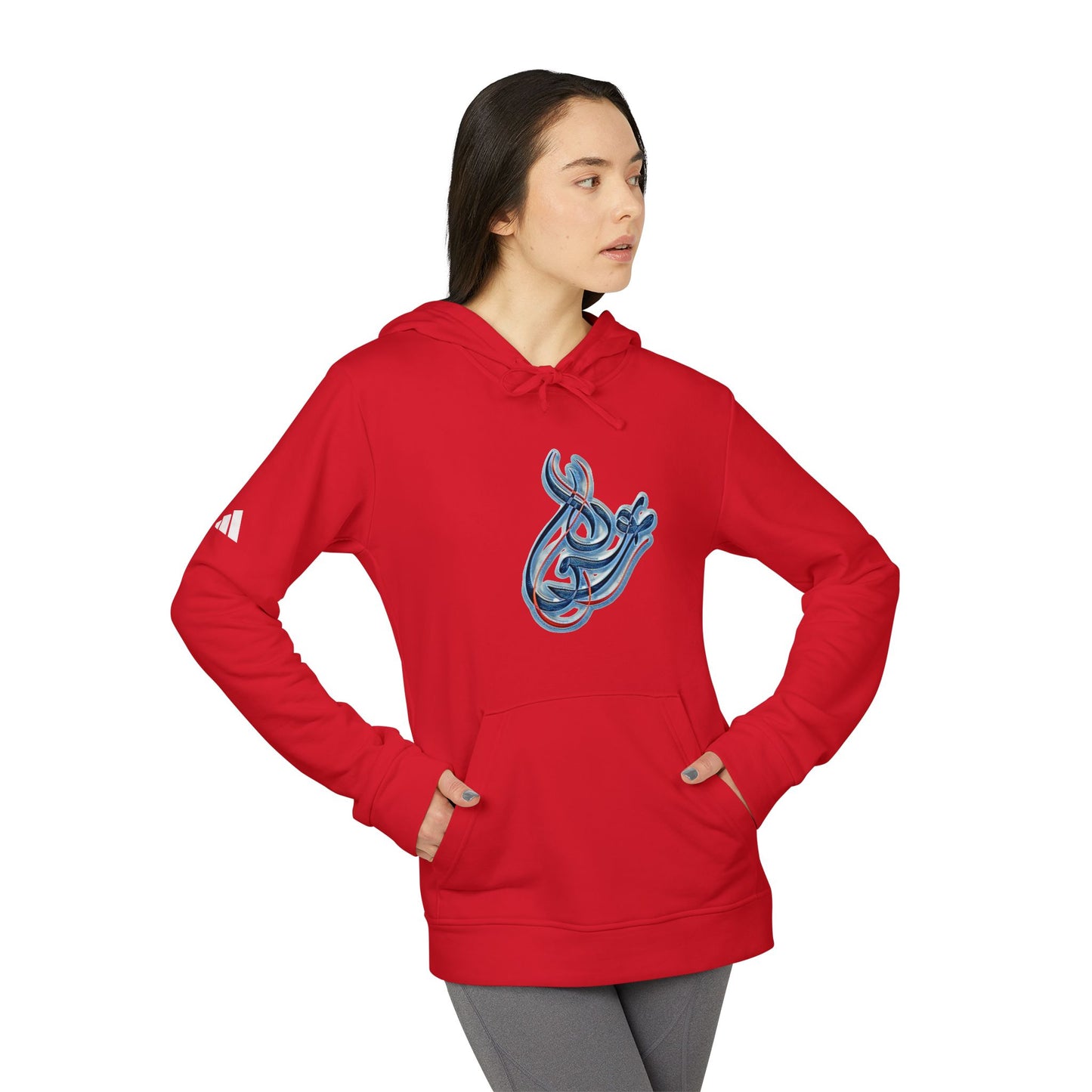 Kalli K X Adidas Unisex Fleece Hoodie-Modern Calligraphy LOVE