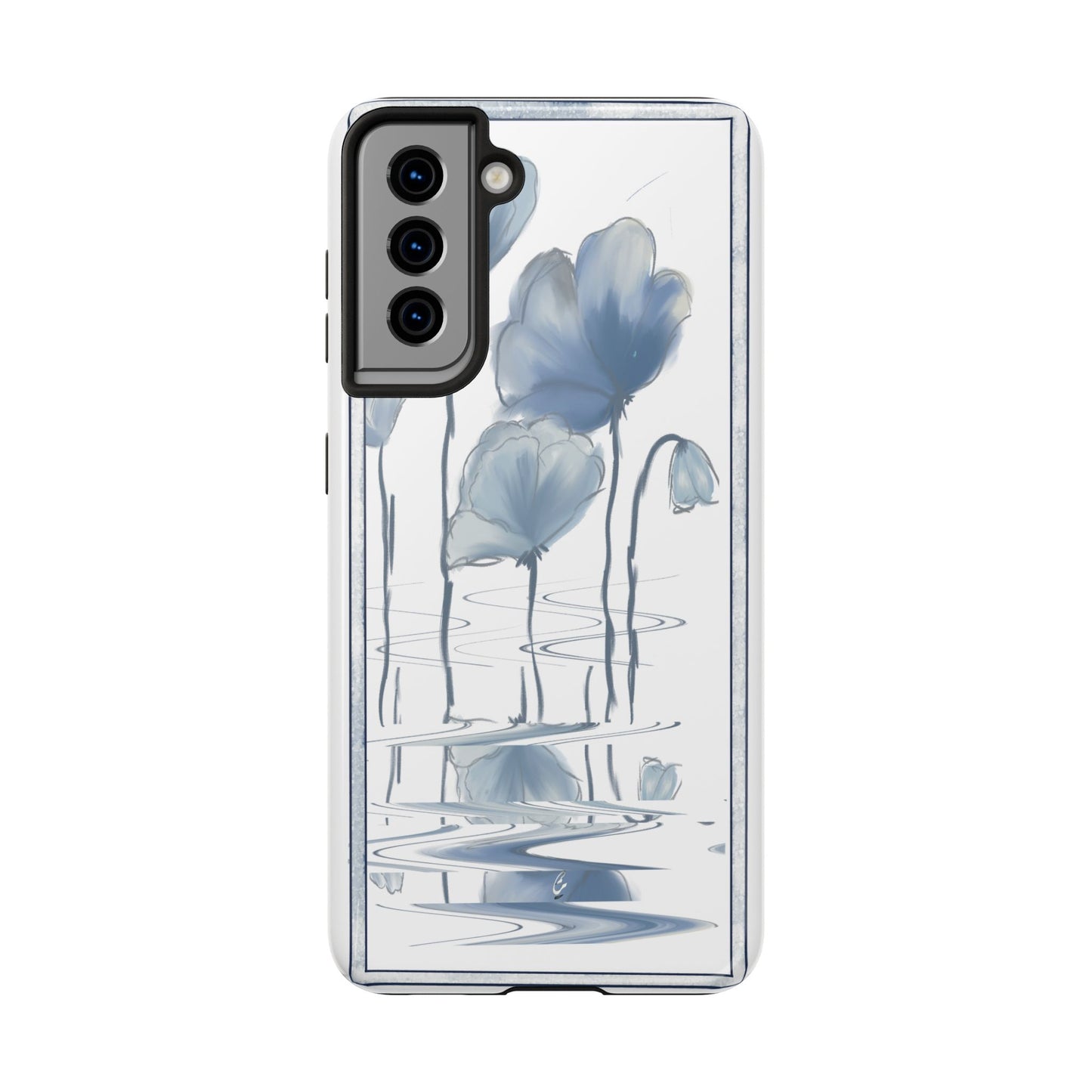Floral Tough Phone Case - Watercolour Blue Flora Collection
