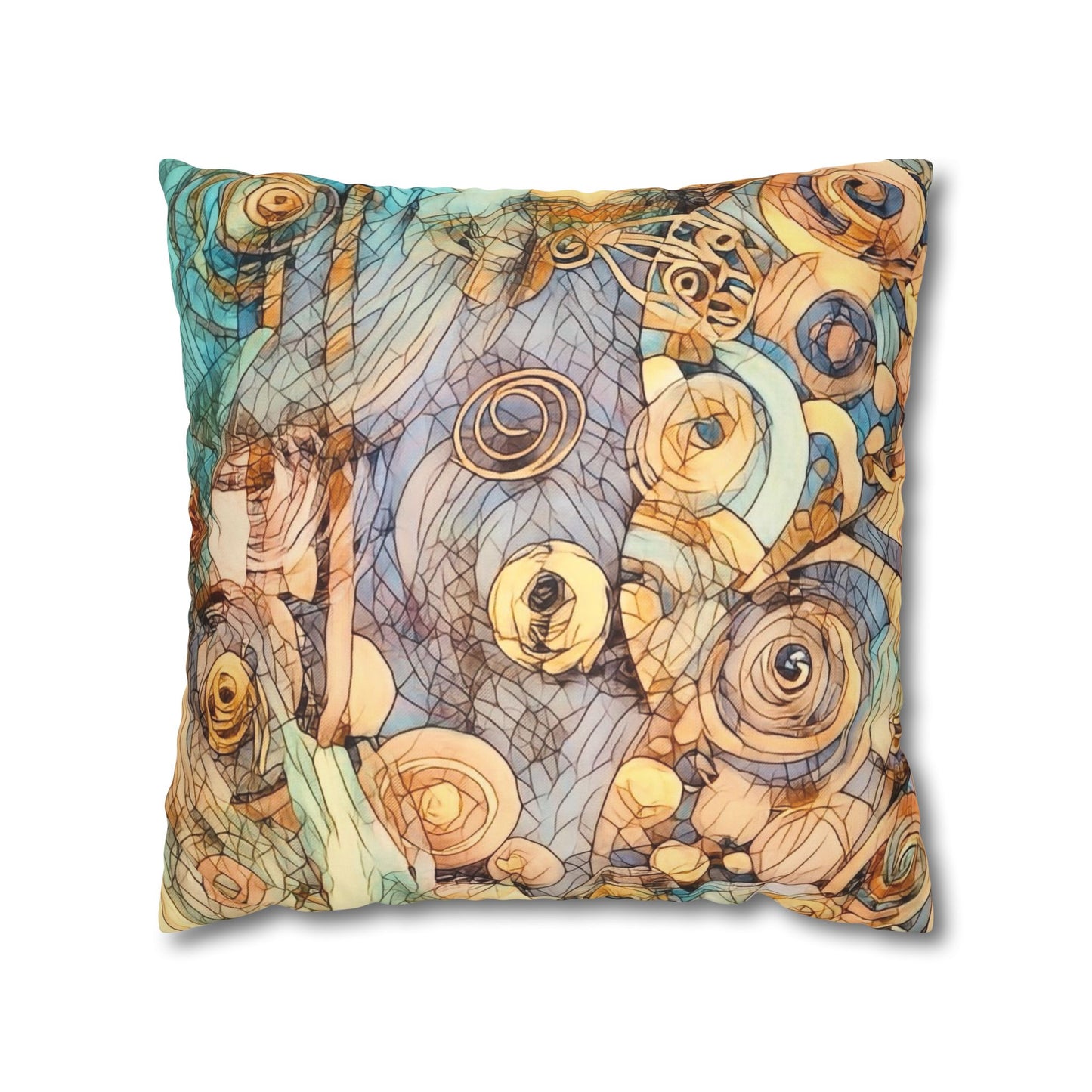 Ethereal Swirls design Faux Suede Square Pillow Cover