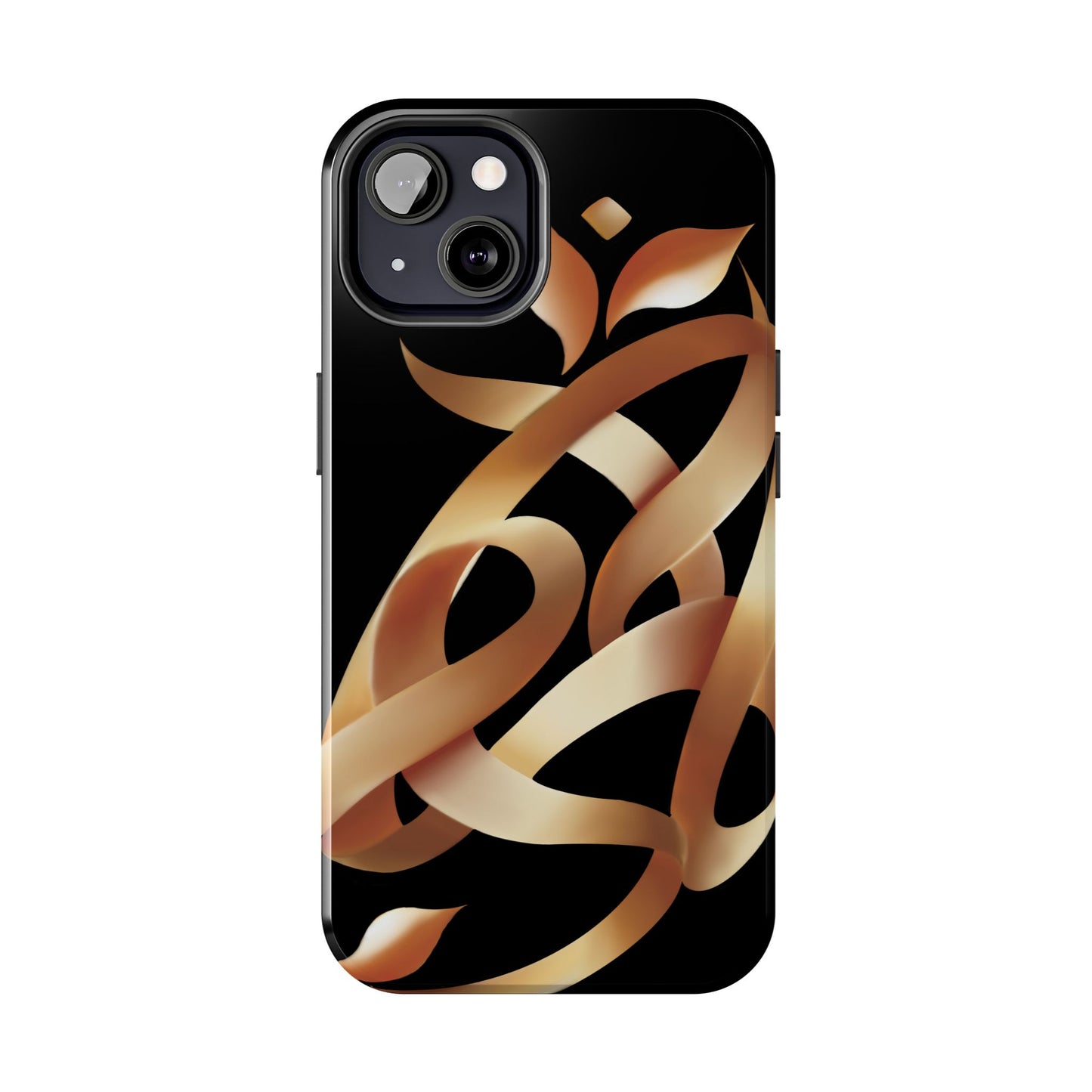 Gold Ribbon Phone Case Persian Calligraphy Modern Handwriting