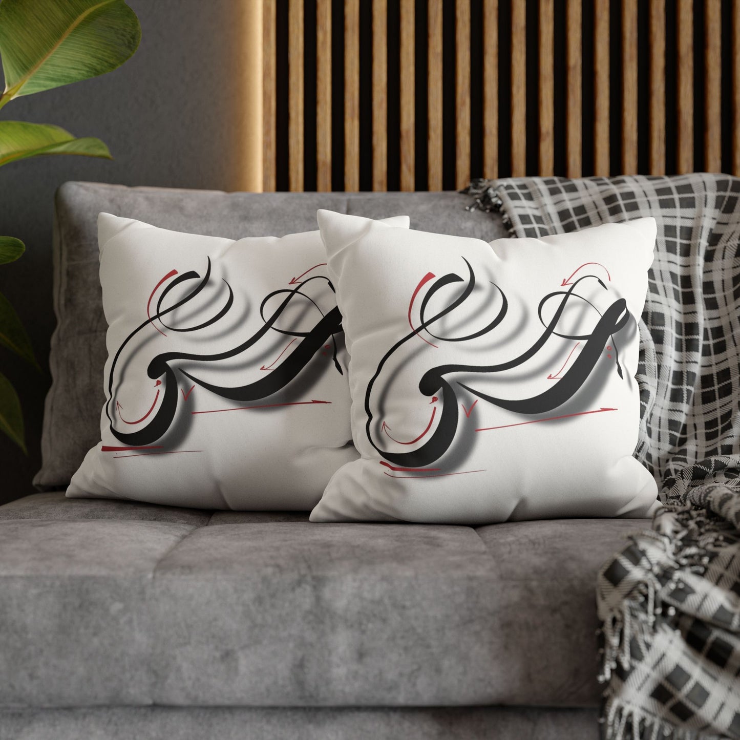 Square Pillowcase - Persian Calligraphy, Modern Handwriting Design