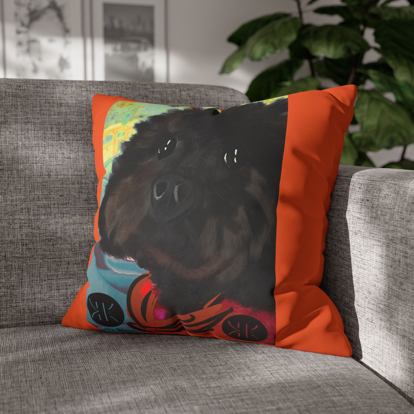COAL Pillowcase - Modern Art Portrait Watercolour Design