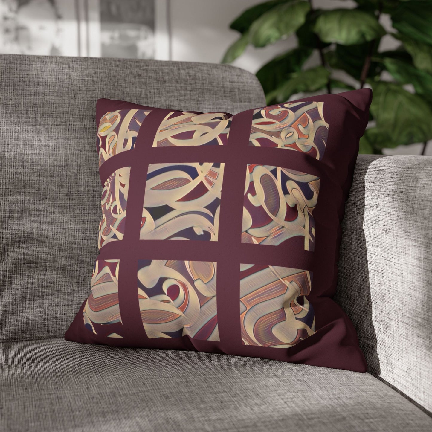 Copy of Copy of Square Pillowcase - Persian Calligraphy, Modern Handwriting Design