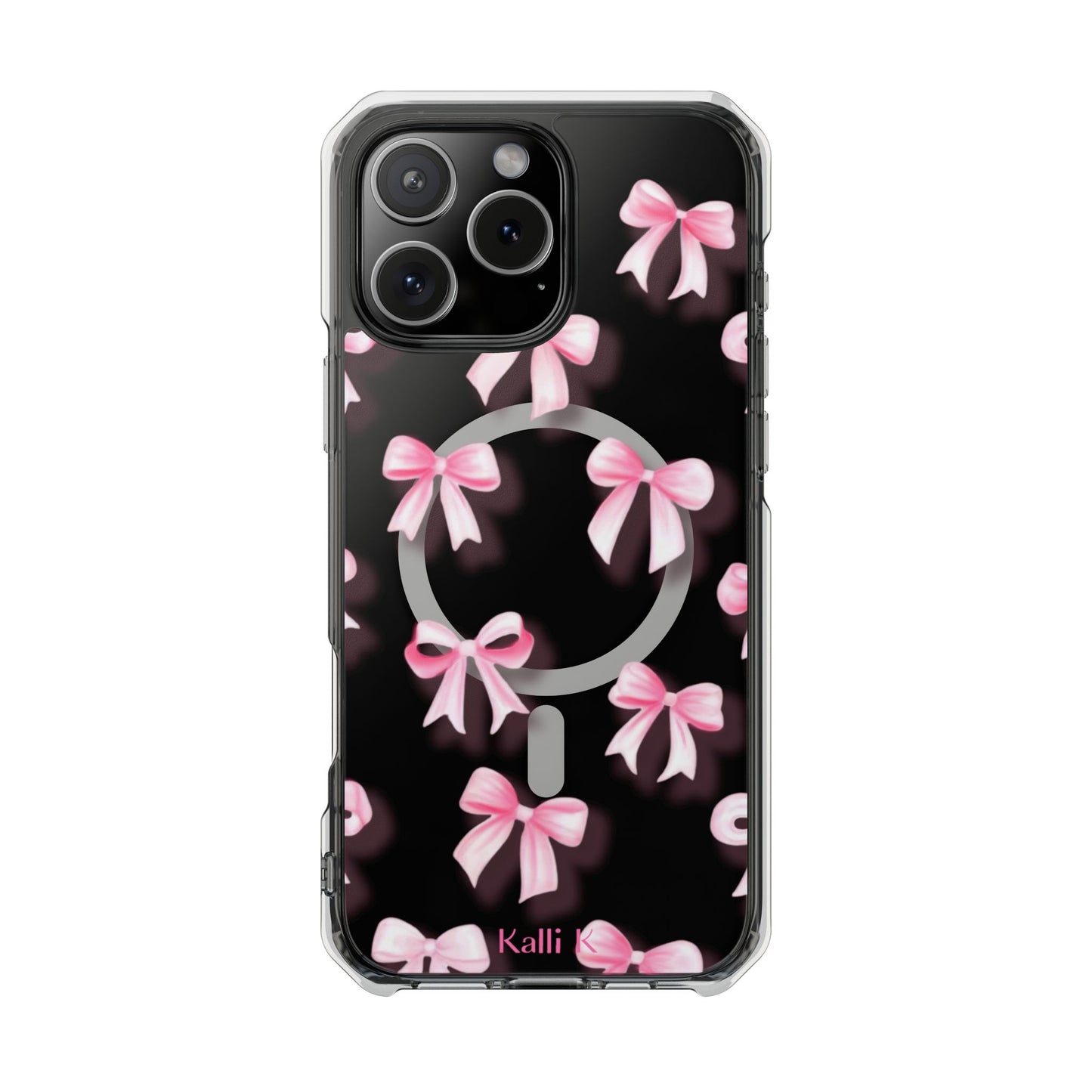 Pink Bows🎀 Magnetic Clear Impact Cases with Pink Bow Design | Stylish Phone Protection, Gifts for Her, Trendy Accessories, Birthday Gifts, Cute Tech