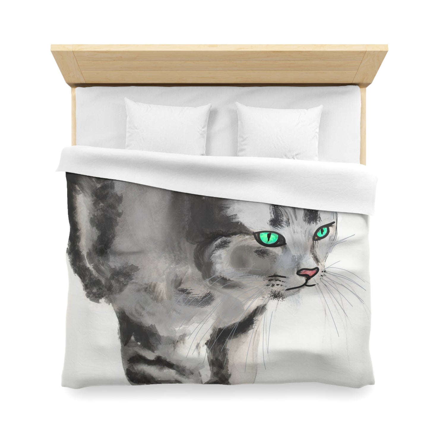 Serenity Microfiber Duvet Cover – Elegant Water ink painting for Cozy Bedrooms.