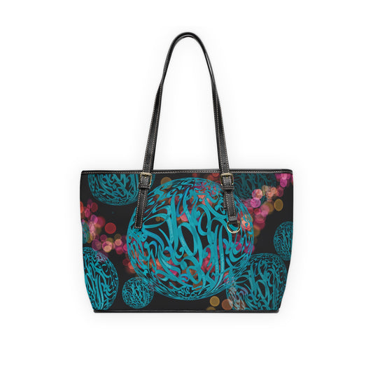 Elegant PU Leather Purse with Artistic Calligraphy Design