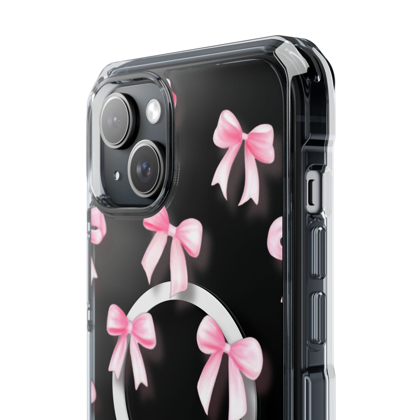 Pink Bows🎀 Magnetic Clear Impact Cases with Pink Bow Design | Stylish Phone Protection, Gifts for Her, Trendy Accessories, Birthday Gifts, Cute Tech