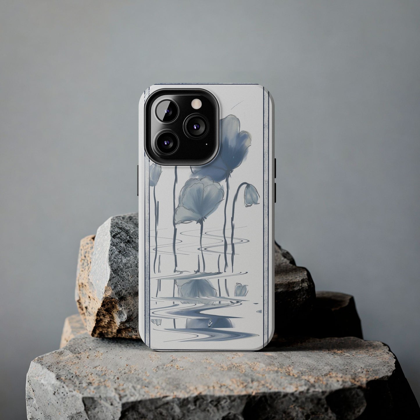 Floral Tough Phone Case - Watercolour Blue Flora Collection