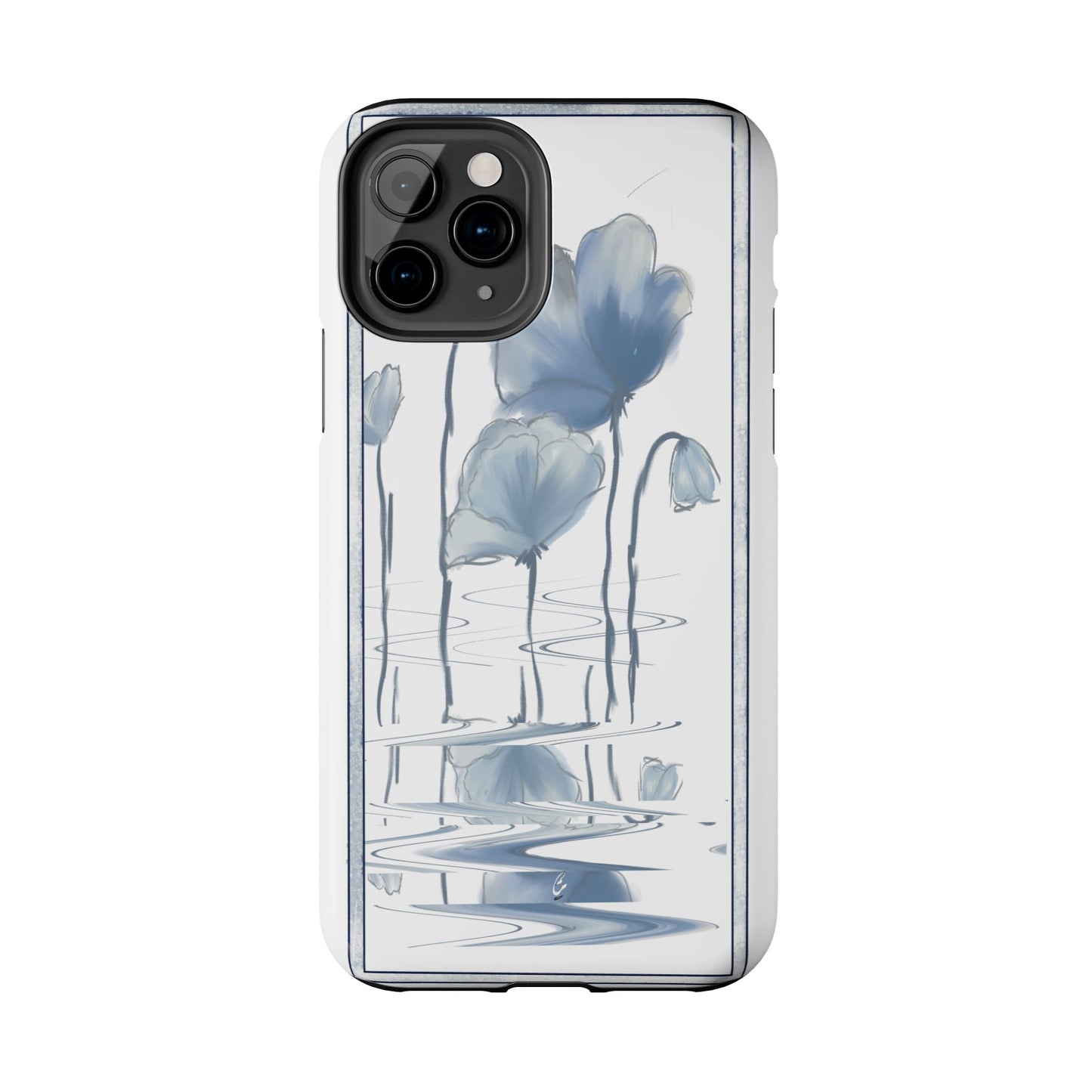 Floral Tough Phone Case - Watercolour Blue Flora Collection