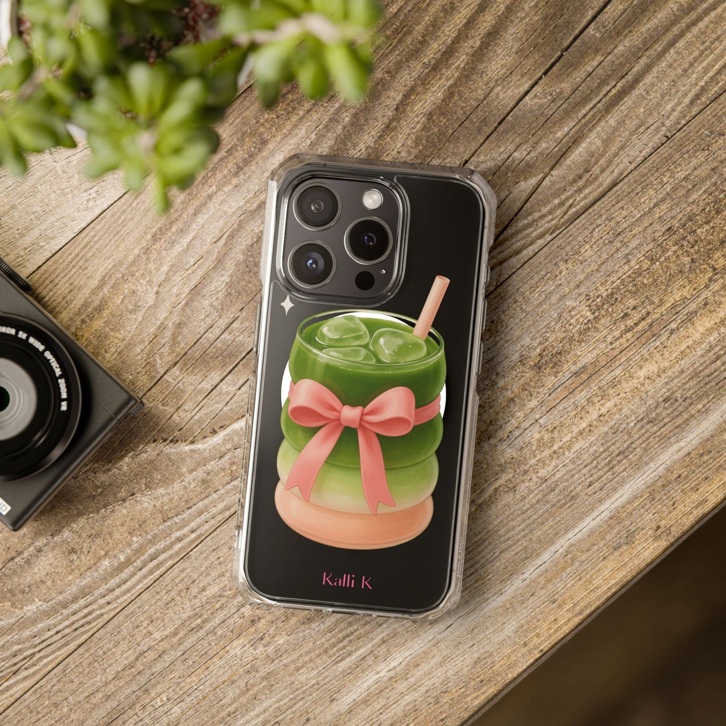 Macha girlie🎀 Magnetic Clear Impact Cases with Pink Bow Design | Stylish Phone Protection, Gifts for Her, Trendy Accessories, Birthday Gifts, Cute Tech