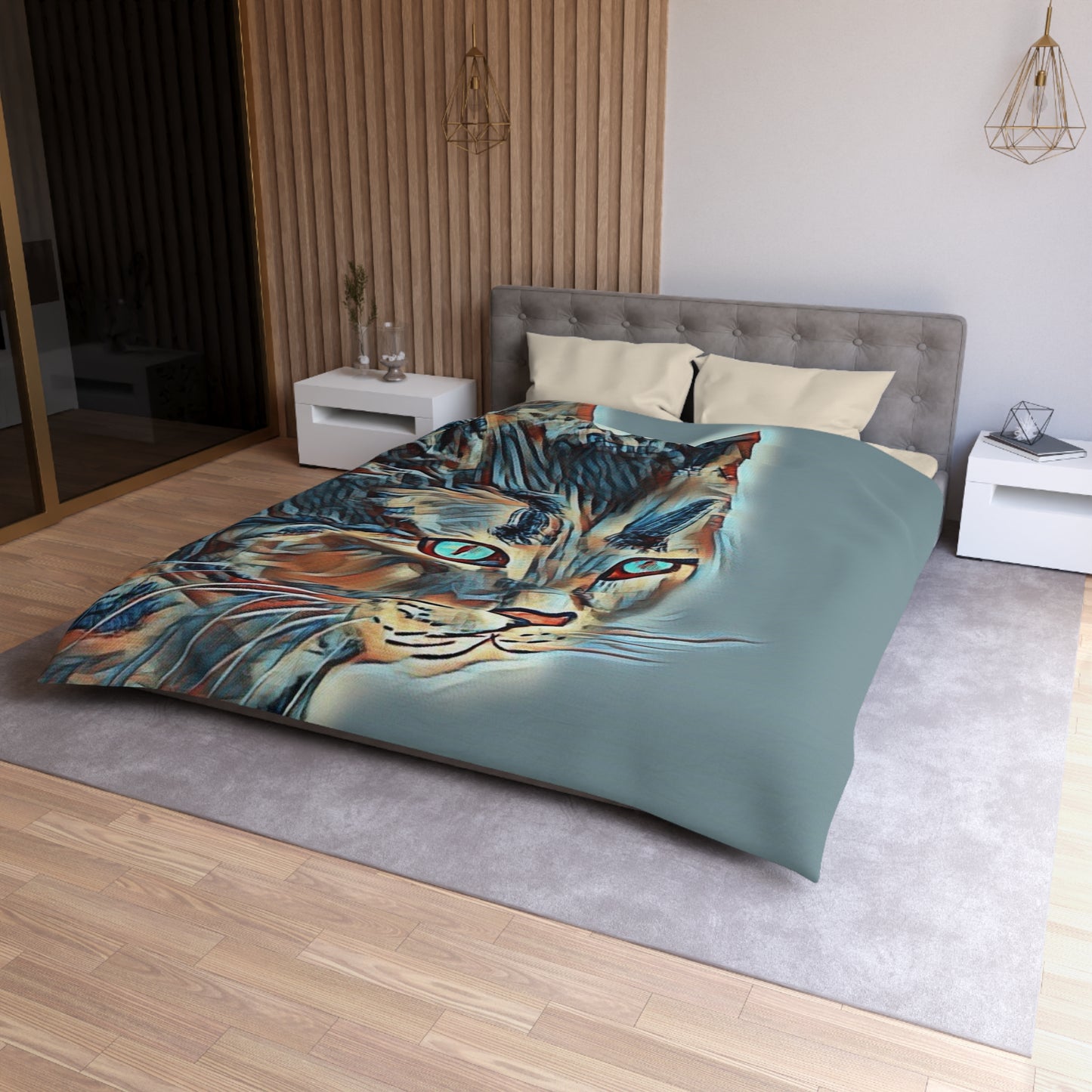 Serenity Microfiber Duvet Cover – Elegant Water ink painting for Cozy Bedrooms.