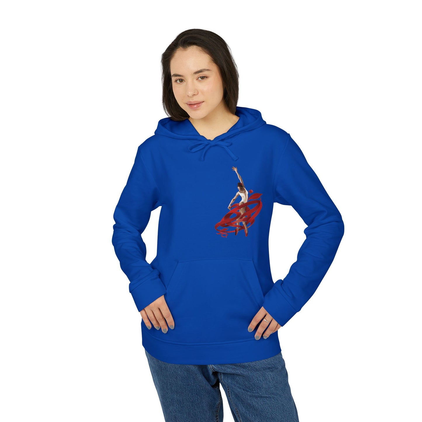 Kalli K X Adidas Unisex Fleece Hoodie- Ballerina and ribbon