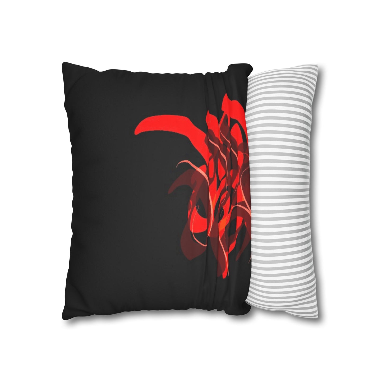 Square Pillowcase - Persian Calligraphy Faux Suede Design