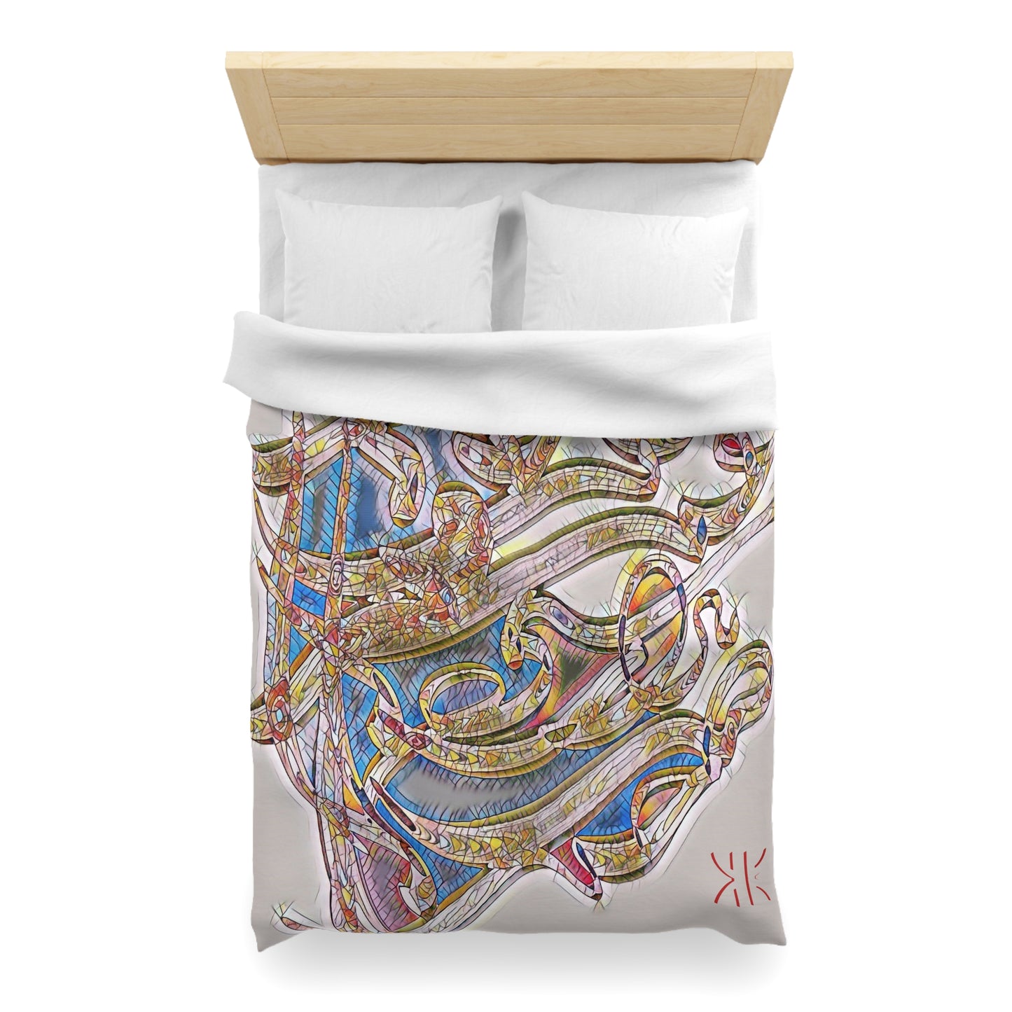 Kalli K Serenity Microfiber Duvet Cover – Elegant Modern Calligraphy design for your Bedrooms